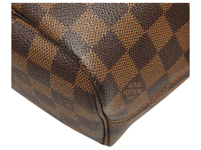 Sac Cabas Louis Vuitton Damier Neverfull PM Marron Rouge Fuschia - vue 6
