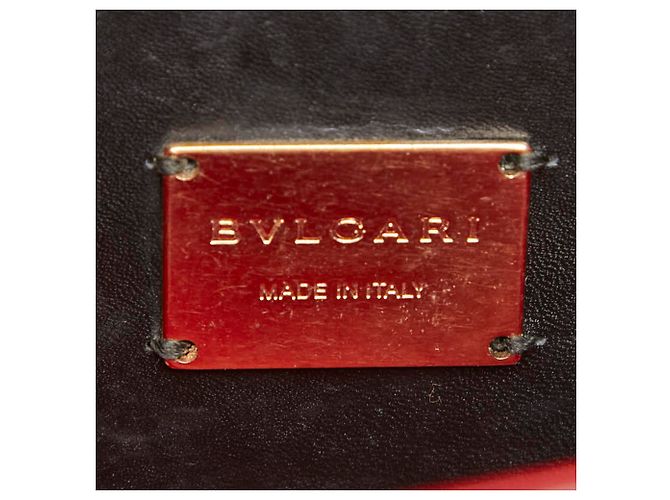 Bulgari Borsa a tracolla con catena Bvlgari Serpenti Forever con ciondolo a cuore Nero Rosso - vista 10
