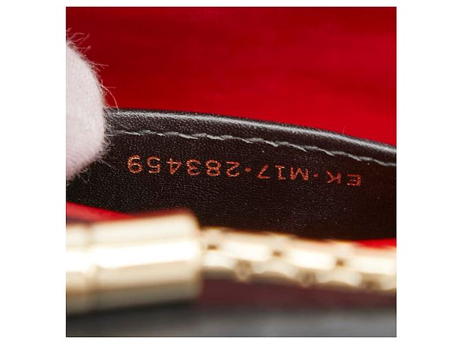Bulgari Borsa a tracolla con catena Bvlgari Serpenti Forever con ciondolo a cuore Nero Rosso - vista 11