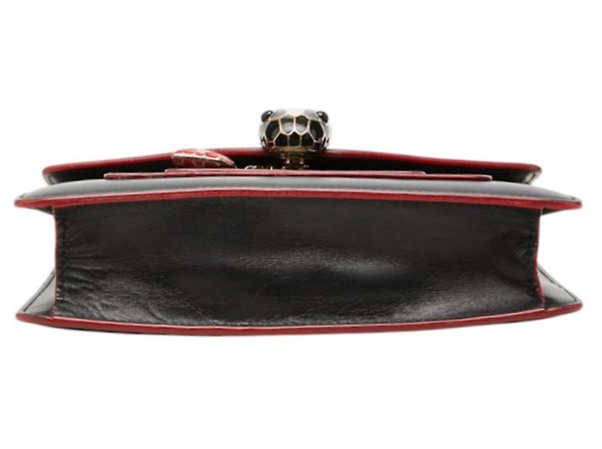 Bulgari Borsa a tracolla con catena Bvlgari Serpenti Forever con ciondolo a cuore Nero Rosso - vista 3
