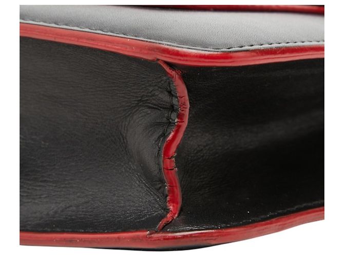 Bulgari Borsa a tracolla con catena Bvlgari Serpenti Forever con ciondolo a cuore Nero Rosso - vista 4