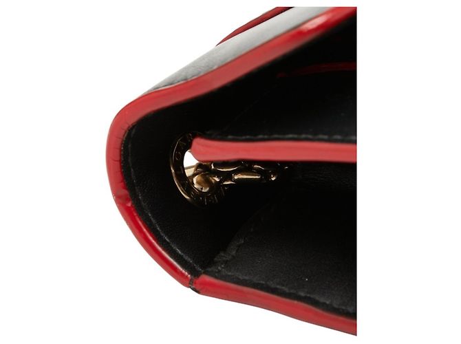 Bulgari Borsa a tracolla con catena Bvlgari Serpenti Forever con ciondolo a cuore Nero Rosso - vista 7