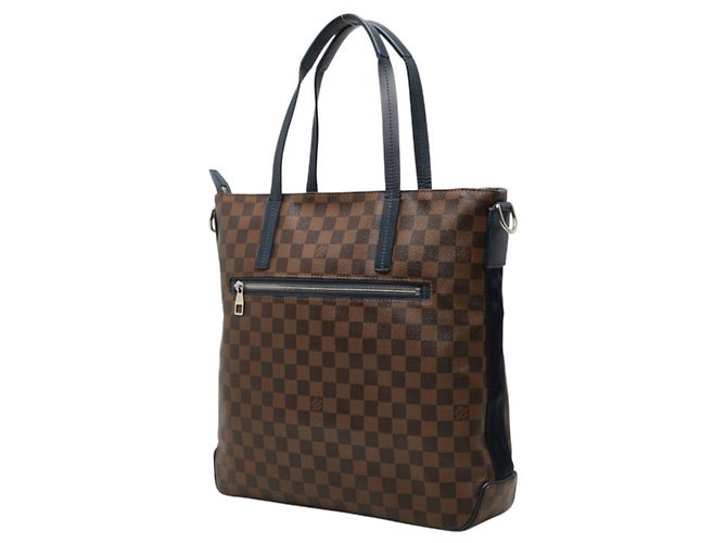 Borsa Tote Louis Vuitton Damier Herald Marrone Blu navy - vista 2