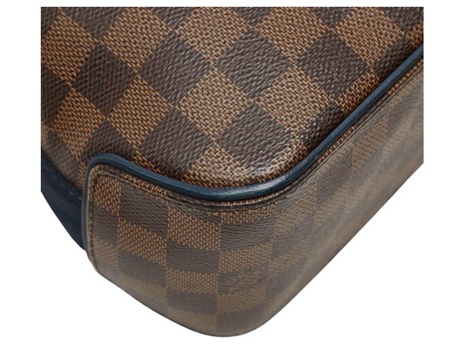 Borsa Tote Louis Vuitton Damier Herald Marrone Blu navy - vista 5