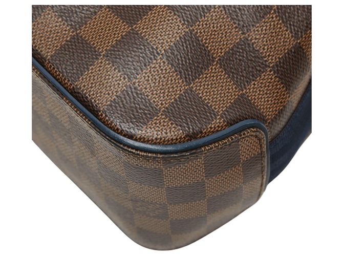 Borsa Tote Louis Vuitton Damier Herald Marrone Blu navy - vista 6