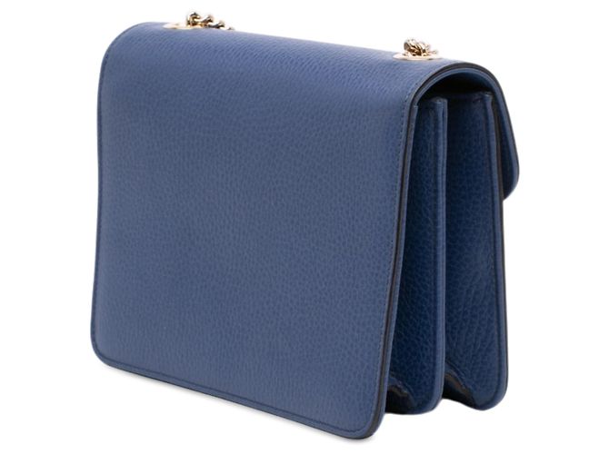 Gucci Blue Small Dollar Calfskin Interlocking G Crossbody Blu scuro - vista 2