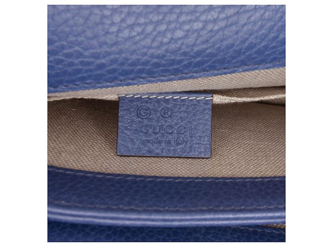Gucci Blue Small Dollar Calfskin Interlocking G Crossbody Blu scuro - vista 5