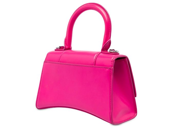 Borsa Hourglass Top Handle XS in vitello rosa Balenciaga - vista 2