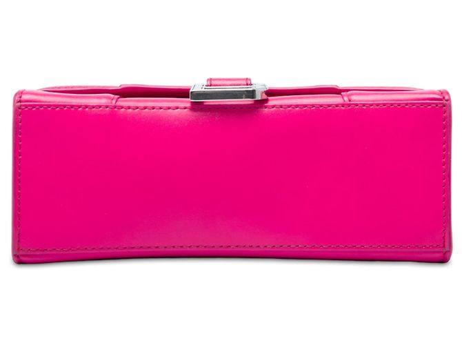 Borsa Hourglass Top Handle XS in vitello rosa Balenciaga - vista 3