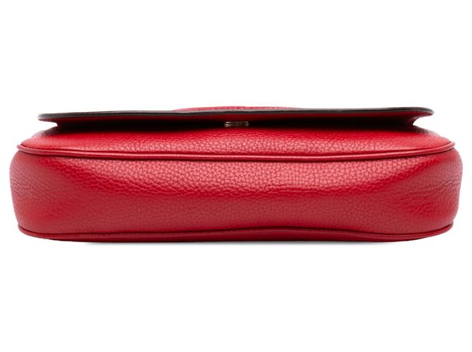 Gucci Soho Chain Flap Crossbody in pelle di vitello rossa Medium Rosso - vista 3