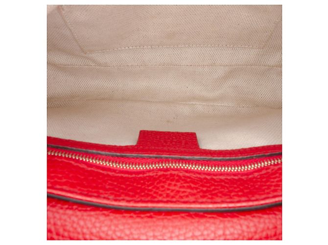 Gucci Soho Chain Flap Crossbody in pelle di vitello rossa Medium Rosso - vista 4