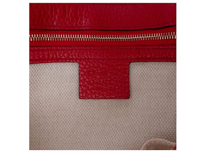 Gucci Soho Chain Flap Crossbody in pelle di vitello rossa Medium Rosso - vista 5