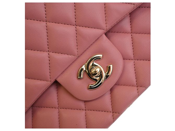 Chanel Pink Medium Classic Lambskin Double Flap Rose - vue 5