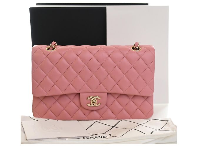 Chanel Pink Medium Classic Lambskin Double Flap Rose - vue 9