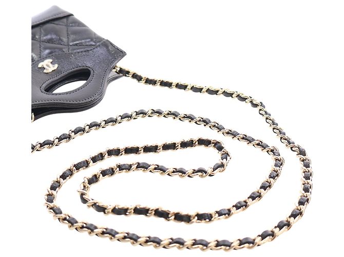 Chanel Clutch 31 con Catena in Lambskin Lucido Nero - vista 12