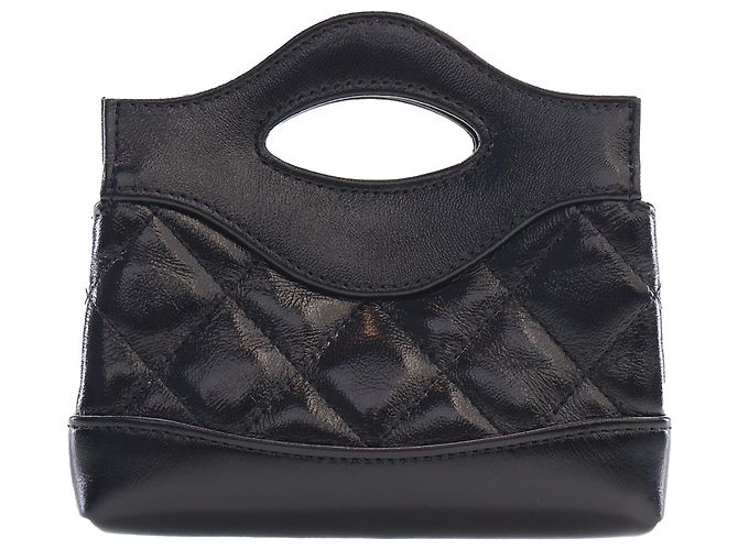 Chanel Clutch 31 con Catena in Lambskin Lucido Nero - vista 2