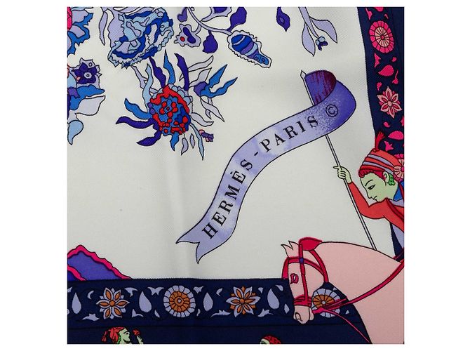 Foulard di seta Hermès Blue Fantaisies Indiennes 90 - vista 2