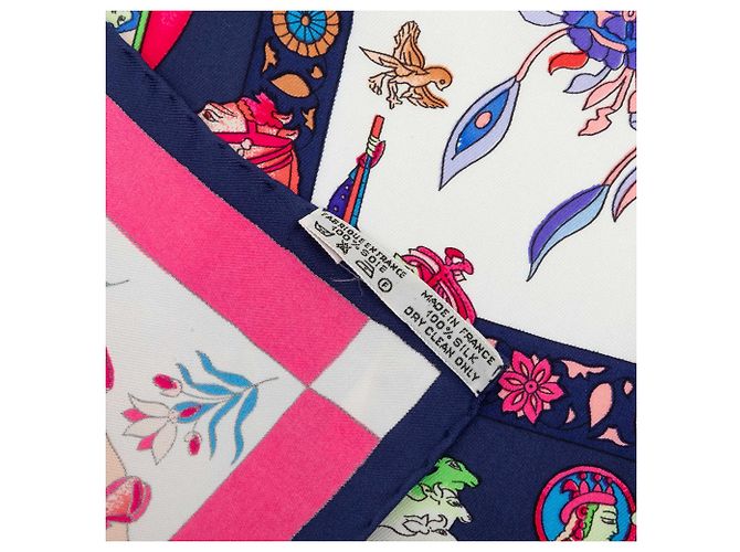 Foulard di seta Hermès Blue Fantaisies Indiennes 90 - vista 4