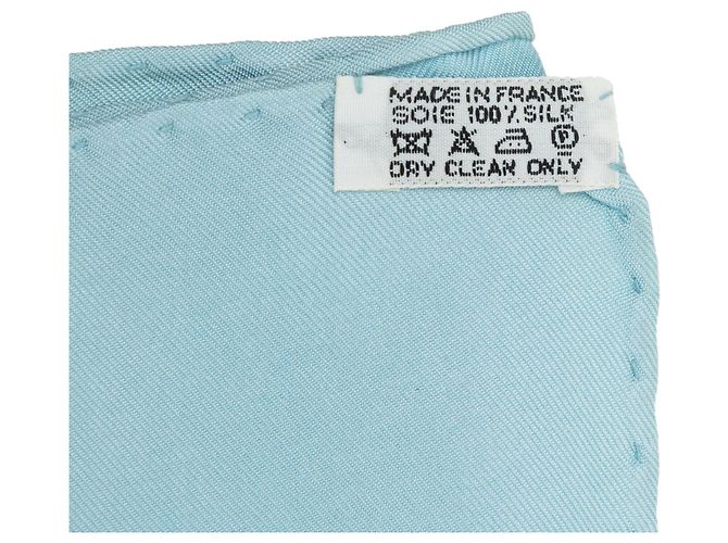 Hermès Blue Les Capucines Seidentuch 90 Blau Hellblau - Ansicht 6