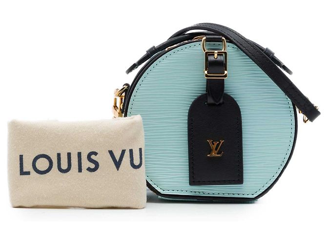 Louis Vuitton Mini Boite Chapeau in pelle Epi blu Blu chiaro - vista 7