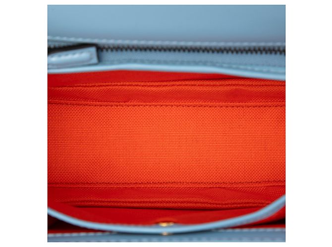 Bamboo Gucci Bolsa de mão 1947 em couro de bezerro azul com detalhes Web e bambou Azul claro - vista 4