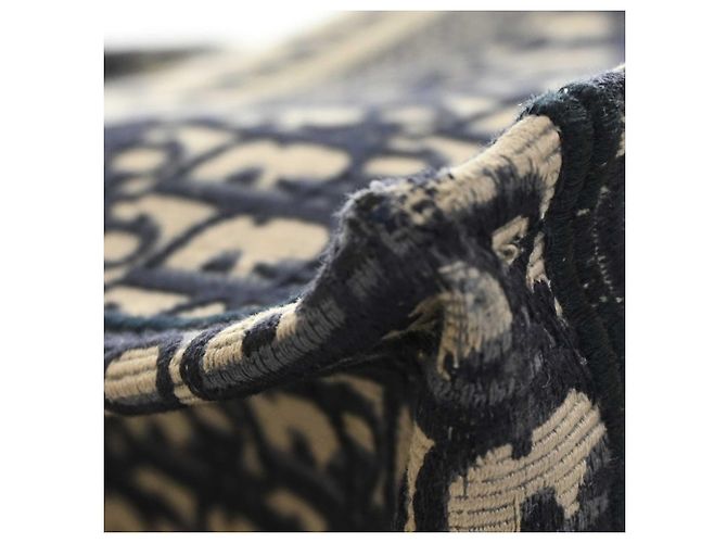 Autre Marque Dior Blue Large Oblique Embroidered Canvas Book Tote Blau Marineblau - Ansicht 11