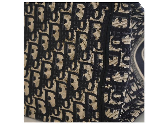 Autre Marque Dior Blue Large Oblique Embroidered Canvas Book Tote Blau Marineblau - Ansicht 8