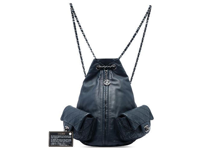 Lo zaino Chanel Blue Large in vitello è tornato Blu navy - vista 6