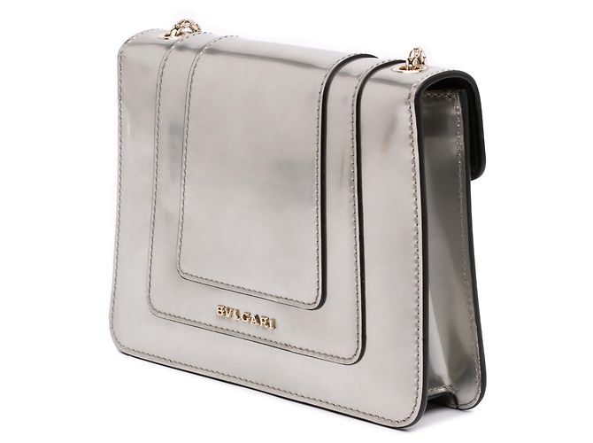 Bulgari Bvlgari Silver Small Patent Serpenti Forever Crossbody Argento - vista 2