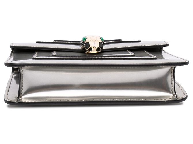 Bulgari Bvlgari Silver Small Patent Serpenti Forever Crossbody Argento - vista 3