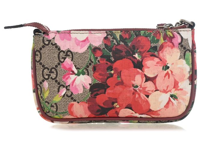 Gucci Mini Pochette com Corrente GG Supreme Blooms Bege - vista 2
