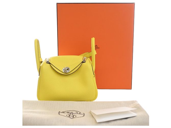 Hermès Mini Clemence Lindy 20 Amarillo - vista 12