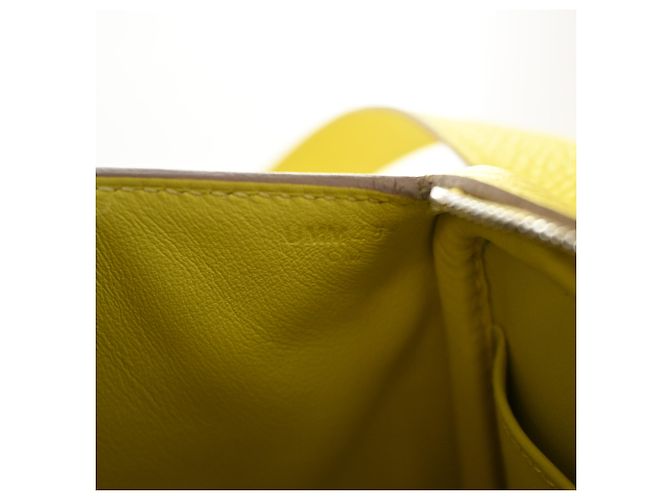 Hermès Mini Clemence Lindy 20 Amarillo - vista 5