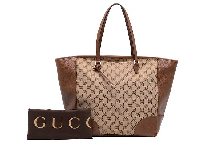 Borsa tote con zip Gucci Bree in tela GG beige - vista 7