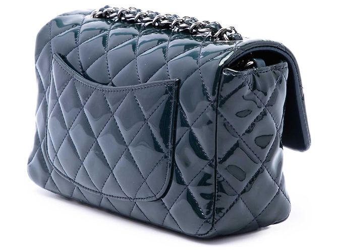 Chanel Blue Mini Rectangular Classic Patent Single Flap Azul Azul marinho - vista 2