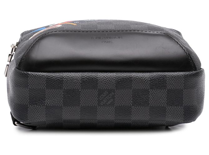 Louis Vuitton Black Damier Graphite LV League Avenue Sling Nero - vista 3