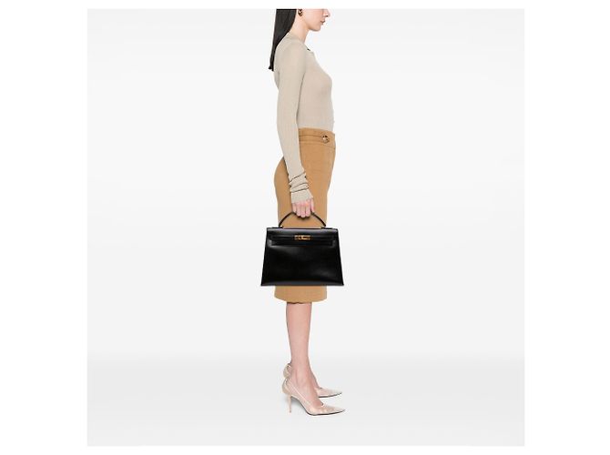 Hermès Black Box Calf Kelly Sellier 32 Schwarz - Ansicht 6