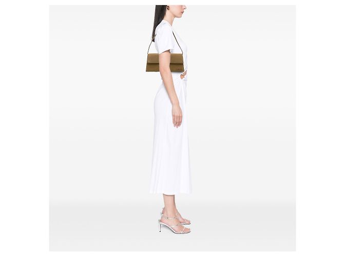 Borsa a tracolla Le Bambino Long Jacquemus in camoscio marrone Cachi - vista 6