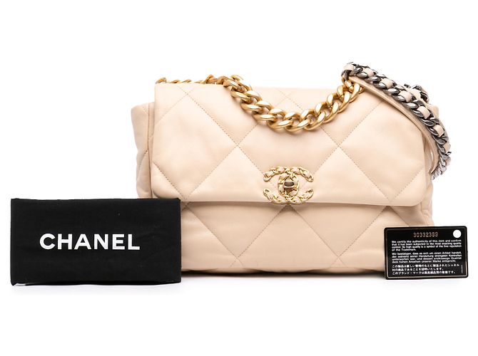 Chanel Beige Large Lambskin 19 Flap - vista 7