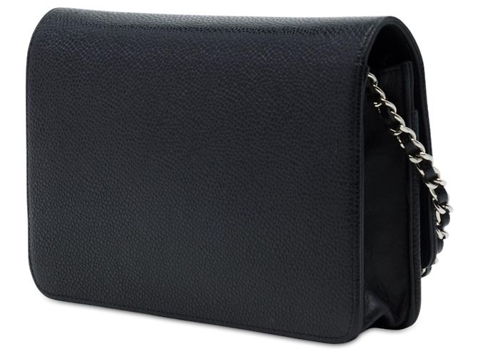 Chanel Black CC Caviar Wallet On Chain Preto - vista 2