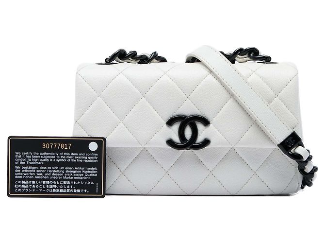 Chanel White Small Quilted Caviar My Everything Flap Bianco - vista 6