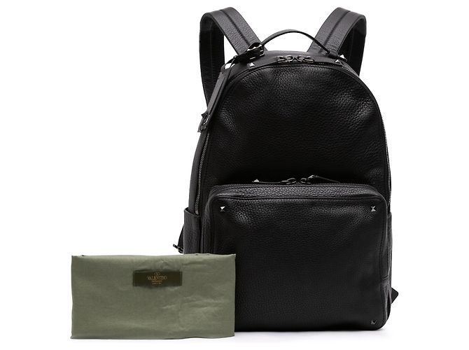 Zaino Valentino Rockstud in pelle di vitello grana grossa nera Nero - vista 7