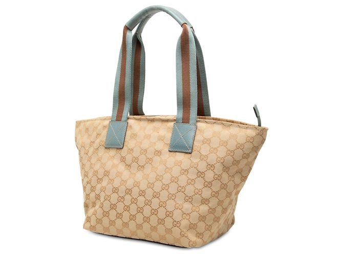 Bolso Tote Gucci Beige GG Canvas Web - vista 2