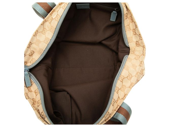 Bolso Tote Gucci Beige GG Canvas Web - vista 4