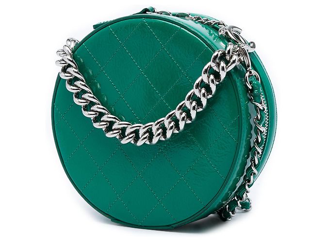 Chanel Green CC Patent Round As Earth Bag Tasche Grün - Ansicht 2