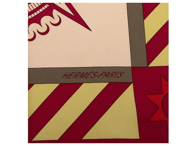 Pañuelo de seda Hermès Brown Geometrie Cretoise 90 Castaño Carne - vista 4