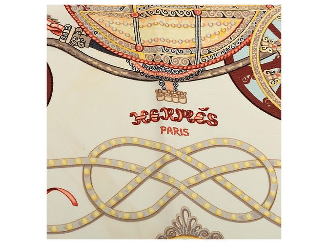 Hermès White Paperoles Seidentuch 90 Weiß Roh - Ansicht 3