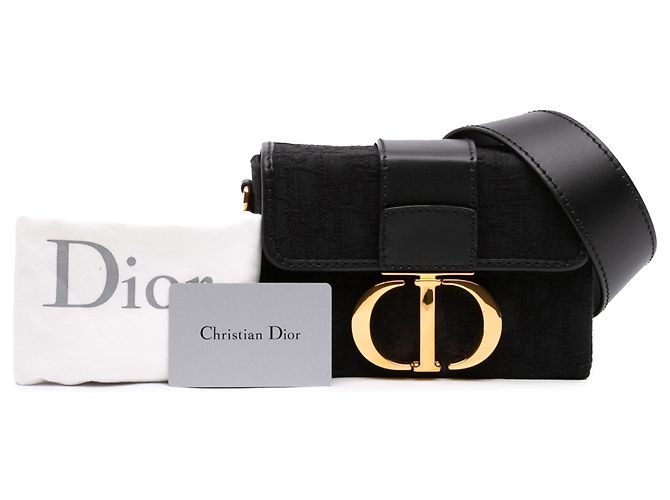 Autre Marque Borsa 30 Montaigne Dior in tela Oblique nera Nero - vista 7