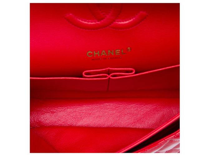 Chanel Red Medium Classic Patent Double Flap Rot - Ansicht 4