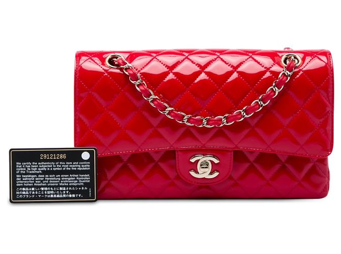 Chanel Red Medium Classic Patent Double Flap Rot - Ansicht 6